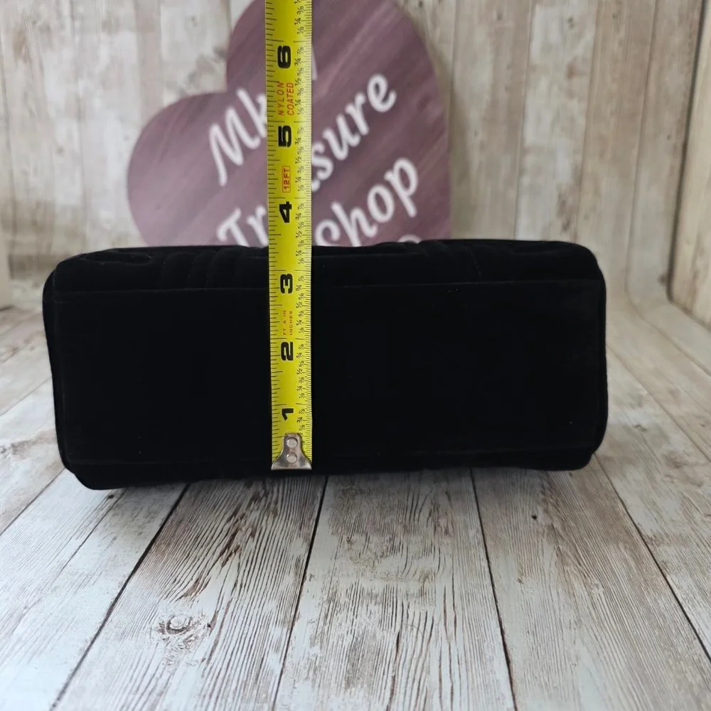 Women's Balmain Black Velvet Gold Logo Cosmetic Bag NWOT